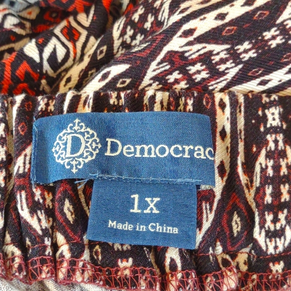 +SZ NWT Brown/Orange Rough Hem Palazzo Pants SZ 1X By Democracy - Picture 5 of 10